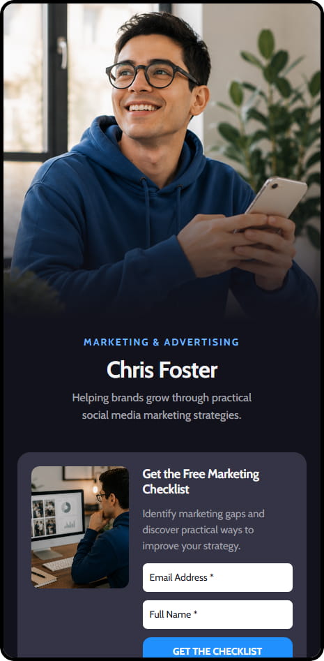 Chris Foster CreatorStore storefront — marketing consulting and free lead magnet