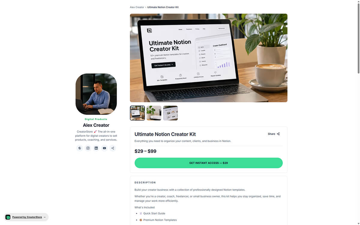 Dedicated product sales page — indexed by Google with full product details