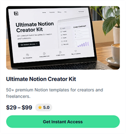 Sell digital products online from creator store