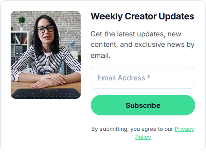 Newsletter signup form for creators