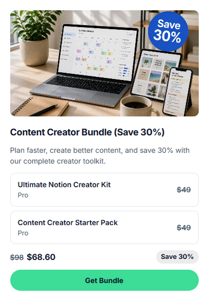 Create digital product bundles with discount